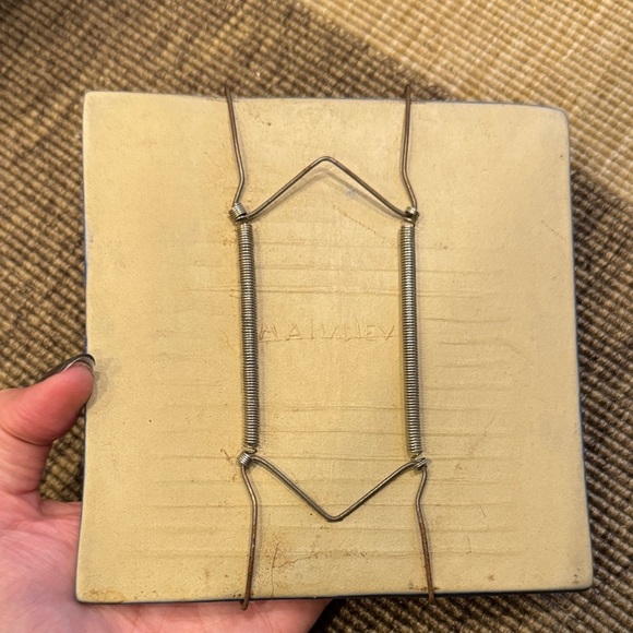 Charming Ceramic Art Tile with Blue and Green Design - Picture 2 of 2